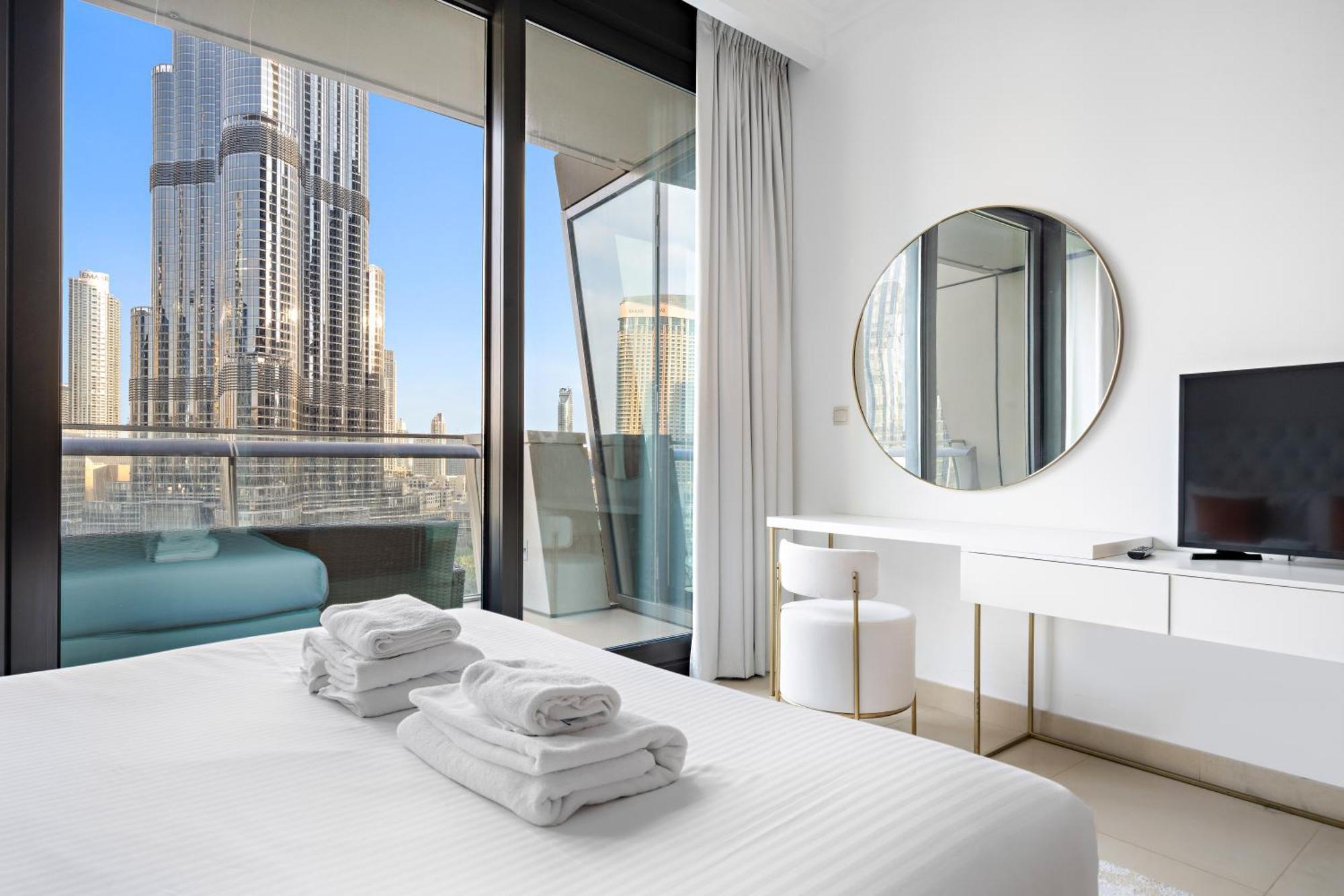 First Class 1br With Full Burj Khalifa View شقة دبي